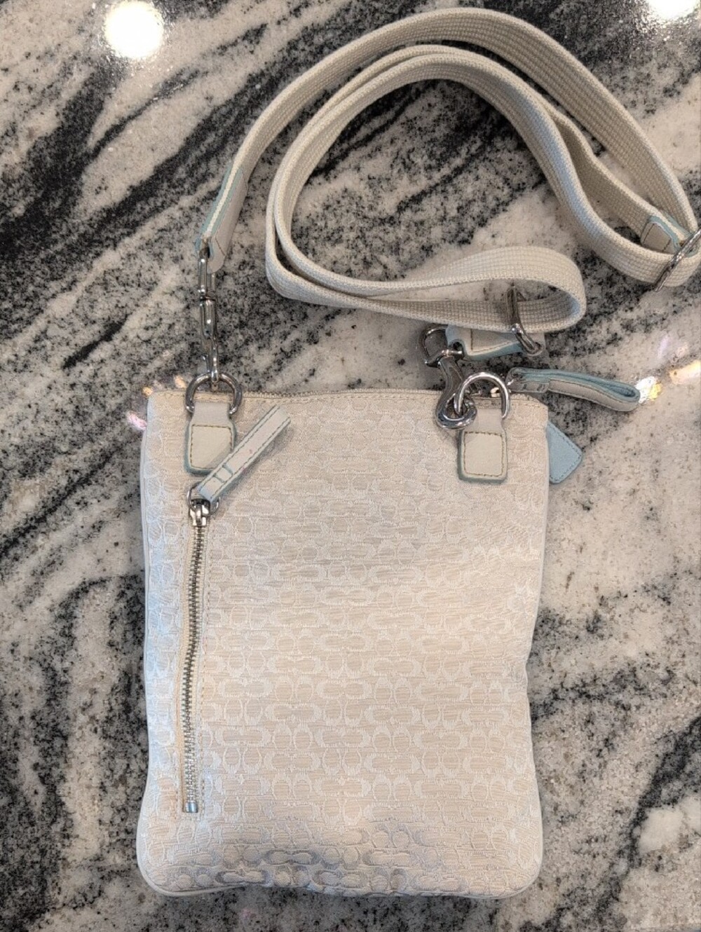 Coach Signature Swingback Crossbody Floral & Bee Embroidery Applique - VINTAGE - Picture 2 of 8